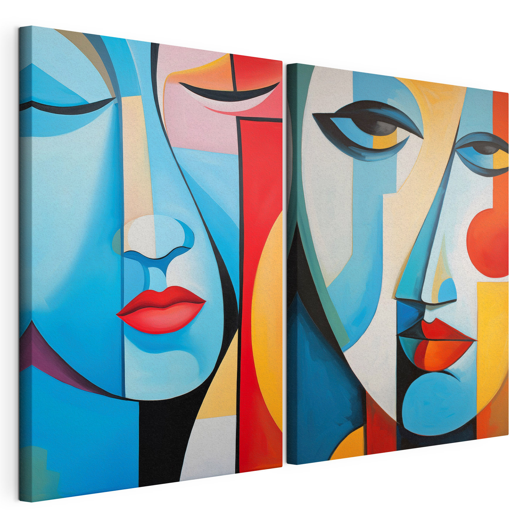 Painting of a couple of faces