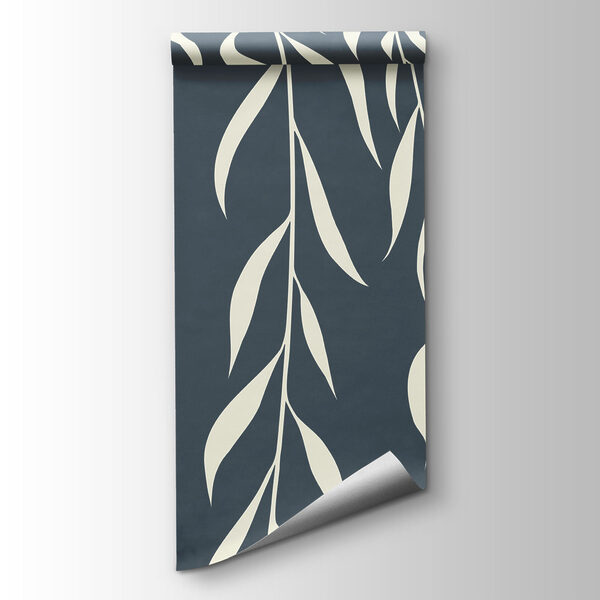 White leaves on a blue background White leaves on a blue background