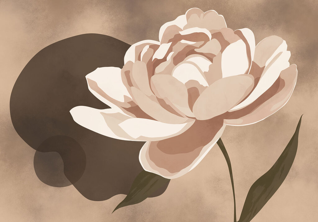 Flower with leaves on a stem
