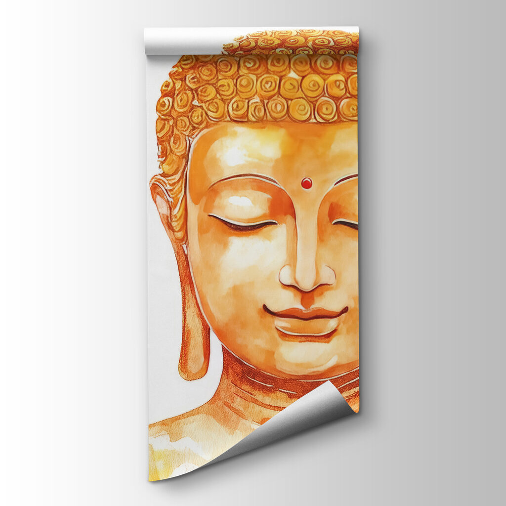 Fotótapéta Virágokkal díszített Buddha-festmény (Cikkszám: w04005)